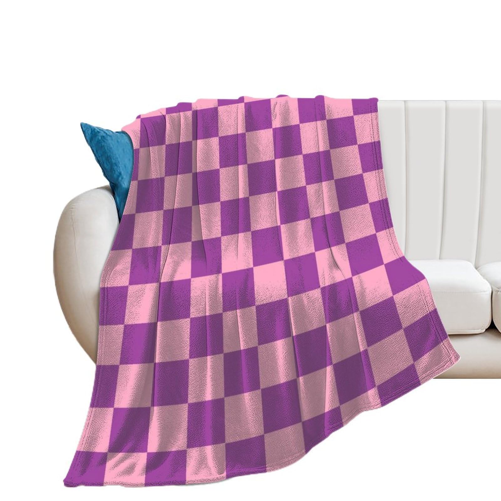 Couverture légère lavable pour le bureau et le lit, plaid moelleux toutes saisons lilas