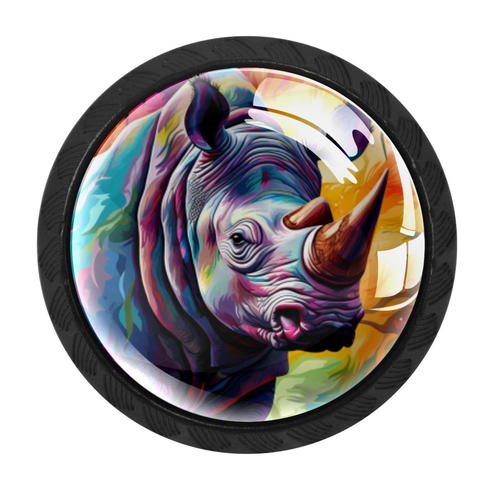 Chenzzzz Multicolored 08 4 Pack Rhinoceros Kitchen Cabinet Knobs Drawer Knobs Dresser Knobs Matte Black Zinc Knobs Drawer Pulls Door Knobs Dresser Drawer Handles Knobs For Dresser Drawers