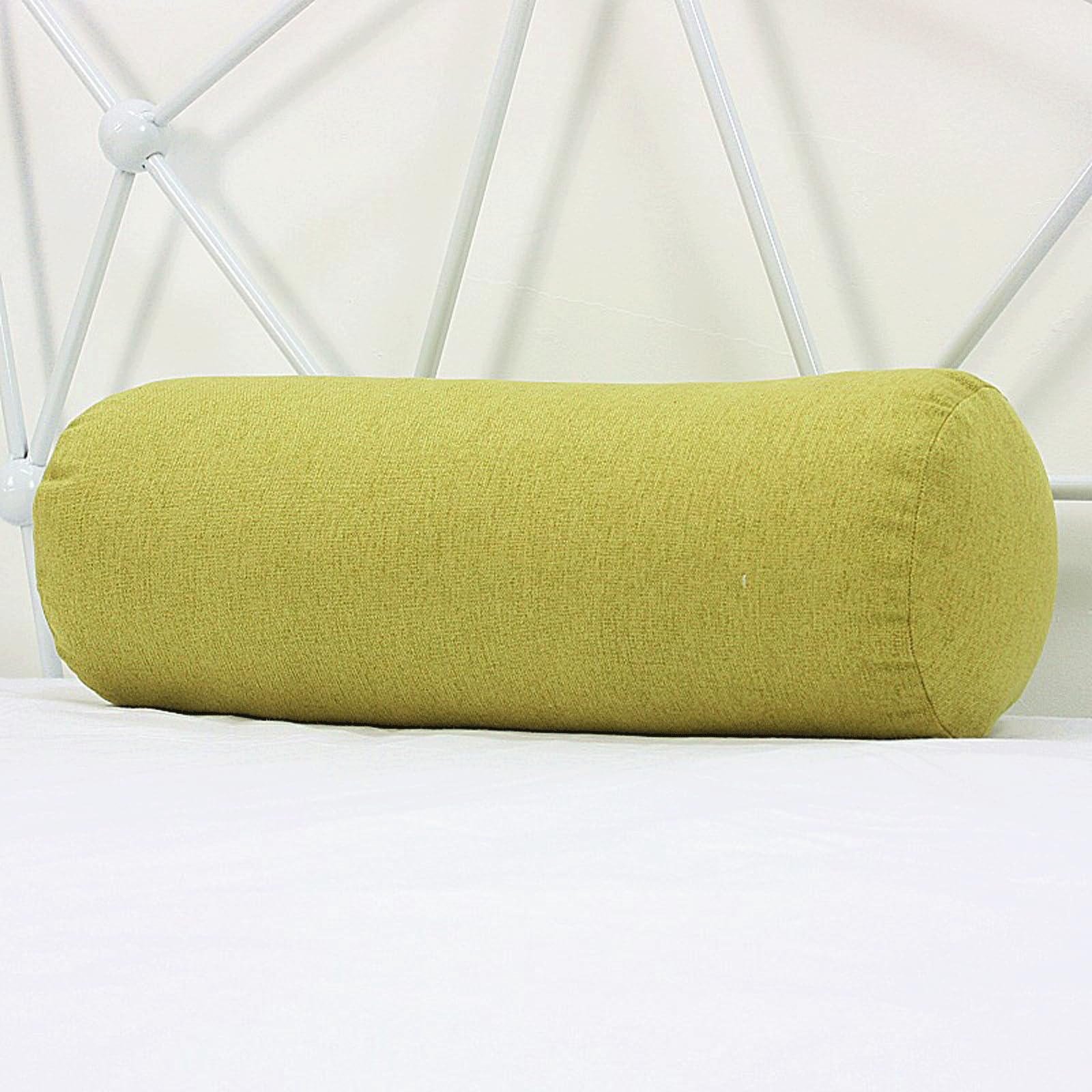 Housse De Coussin Cylindrique En Lin – Taie Longue 15x60cm, Fermeture éclair, Lavable (beige)