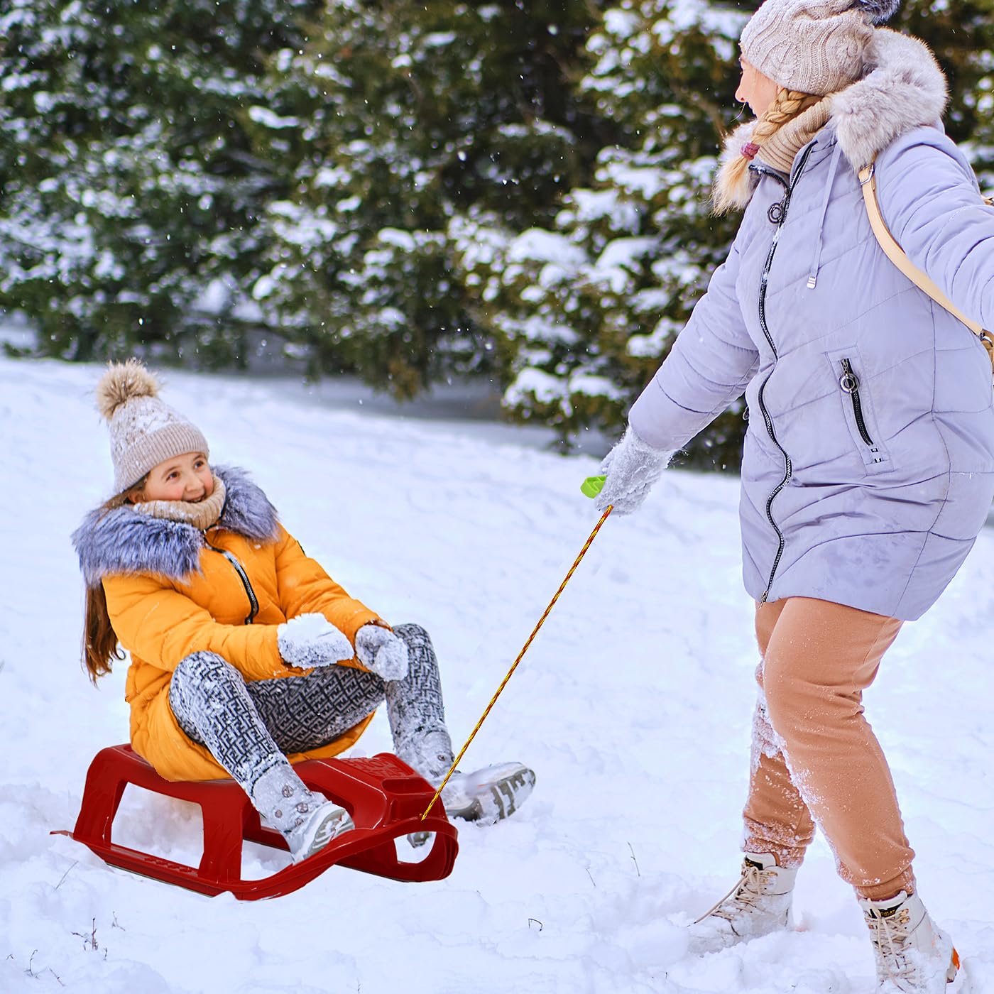 Jamara 460366 - Snow Play Trineo con Respaldo Snow-Star 90 cm Rojo – Protección contra vuelcos, Ligero