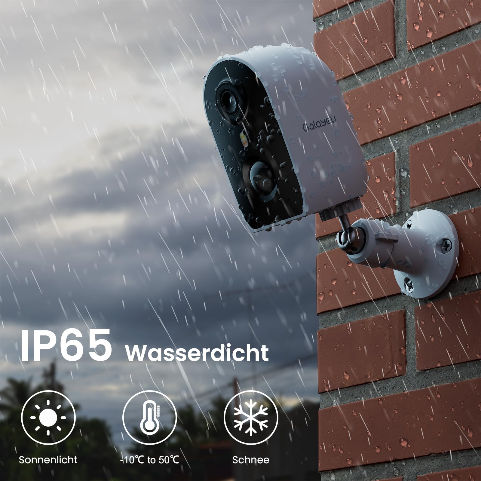 GALAYOU 2K Überwachungskamera Aussen Akku - WLAN Kamera Überwachung Aussen akku, Aussenkamera WLAN Kabellos, 2.4G, PIR Bewegungserkennung, 2-Wege Audio, Farbnachtsicht, Einfache Setup, IP65 R2-2P
