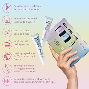 Libeauty Lash Lift Kit 10ml Eyelash Lift Kit & Brow Lamination Kit with Lash Lift Balm, Tubular Precision Design for Easy At-Home or Salon Use