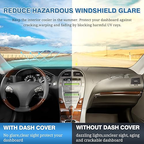 Miniatura 355 de FIILINES - Cubierta para tablero, accesorio para tablero de malla antideslizante, parasol sin reflejos y protector compatible con Toyota RAV4