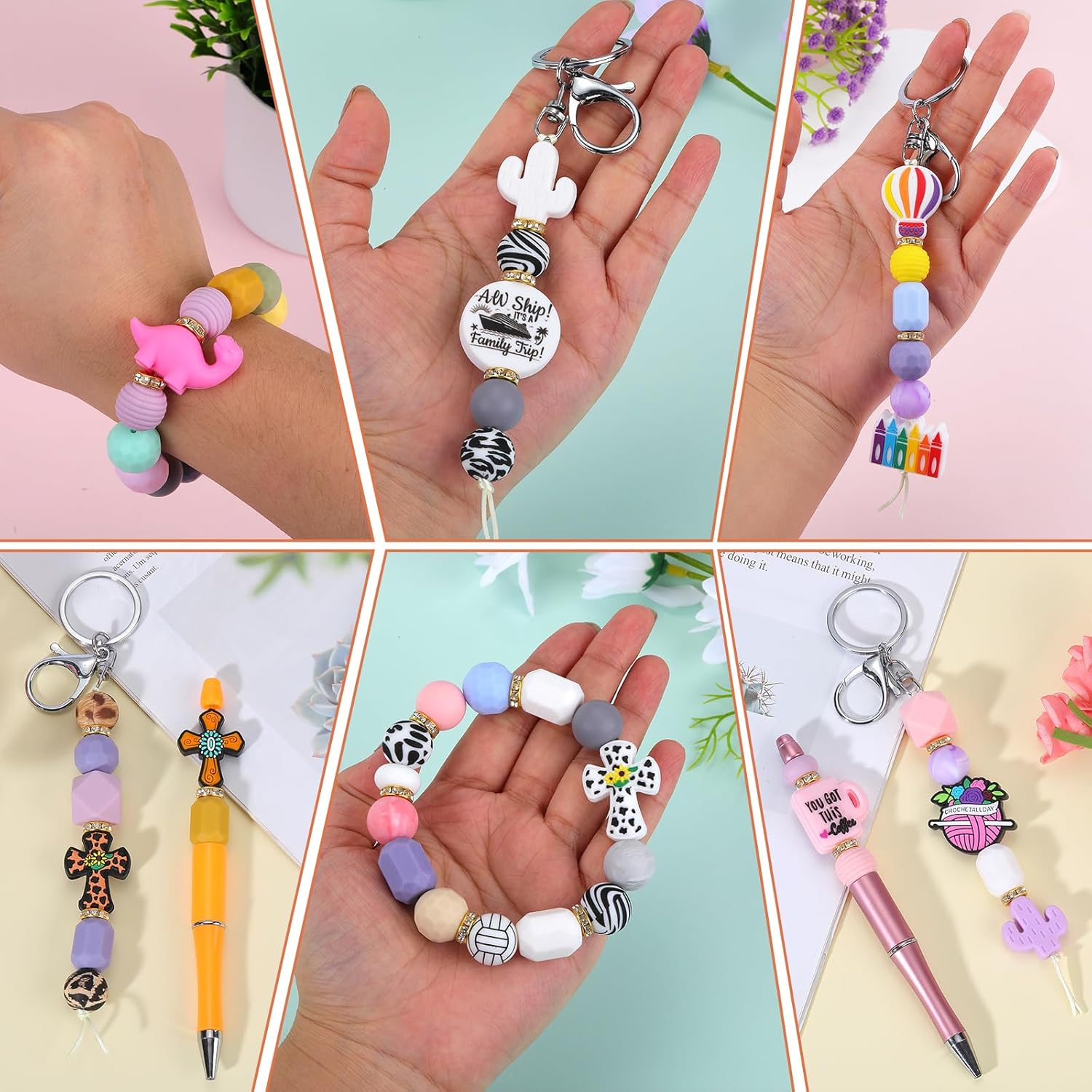 16Pcs Coffee Cup Silicone Beads for Keychain Making Unique Mug Focals Cute Cartoon Focal Beads for Pens Bracelet Earrings Necklace Jewelry Making - Image 6