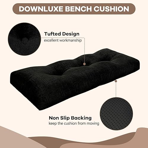 Miniatura 2 de downluxe Cojín de banco de interior para muebles de interior, cojín de asiento de banco de espuma viscoelástica texturizada antideslizante, 36 x 14