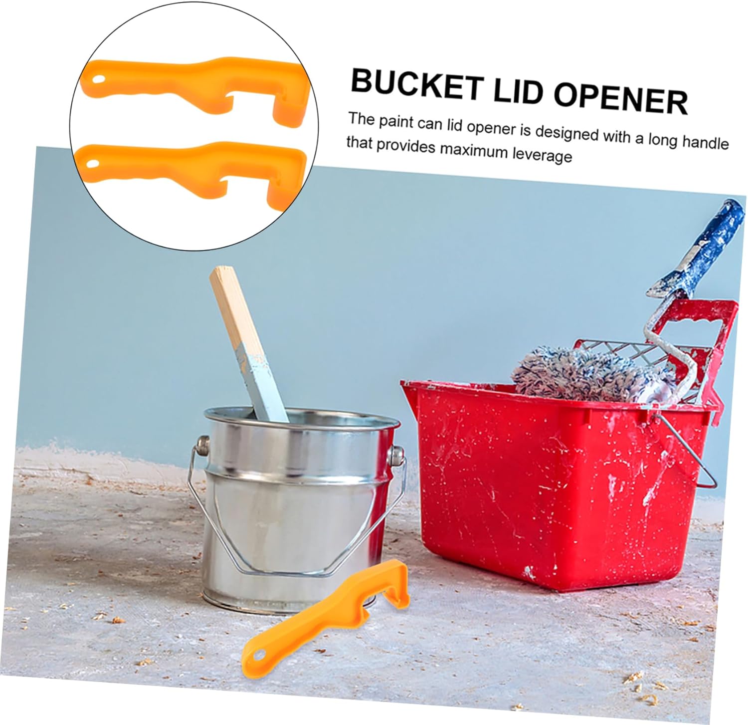 10pcs Plastic Bucket Opener Tool with Long Handle and Non Slip Grip for Paint Oil and Barrel Lids Pail Lid Remover with Hooked Mouth for Easy Prying and Safe Use