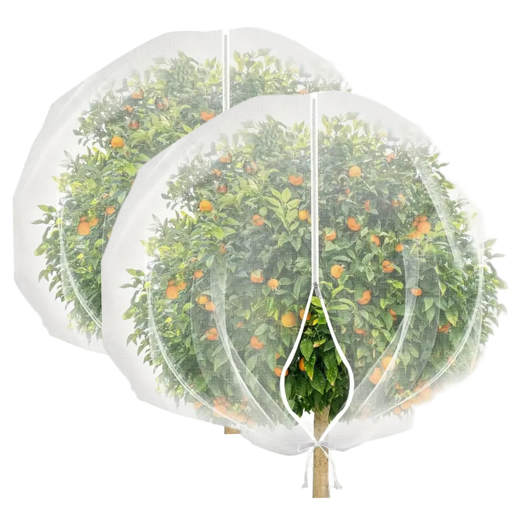 Blueberry Bush Netting Cover 2Pcs Fruit Tree Netting, Fine Mesh Blueberry Bush Cover with Zip and Drawstring, Plant Protection Net, 1 * 1.2m
