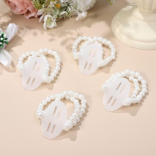 Miniatura 9 de SEWACC Pulsera de ramillete de 6 piezas elásticas de perlas sintéticas, para boda, novia, dama de honor, ramillete de muñeca, accesorios para bodas,
