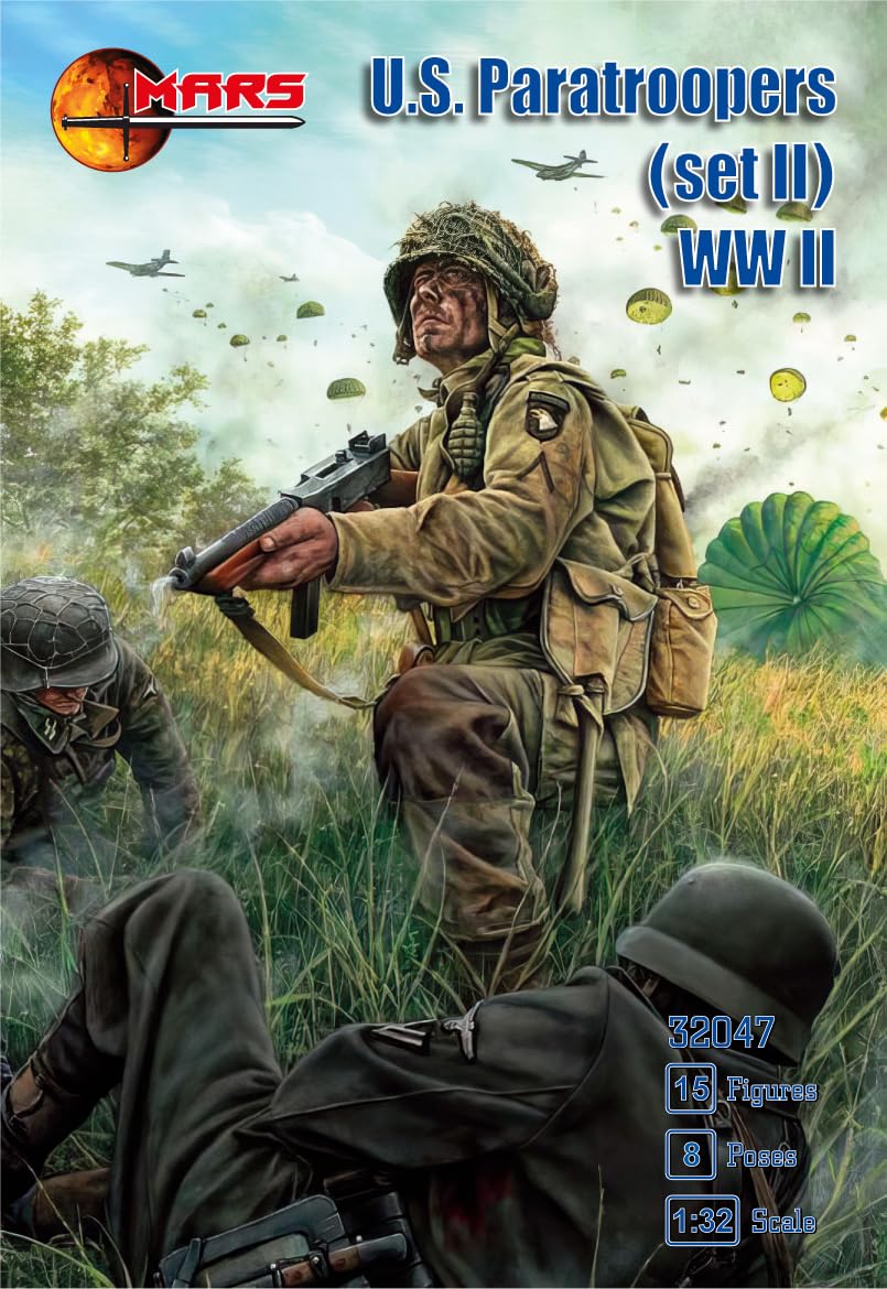 Amazon.com: Mars Figures 32047 1/32 US Paratroopers WW II Set 2 15