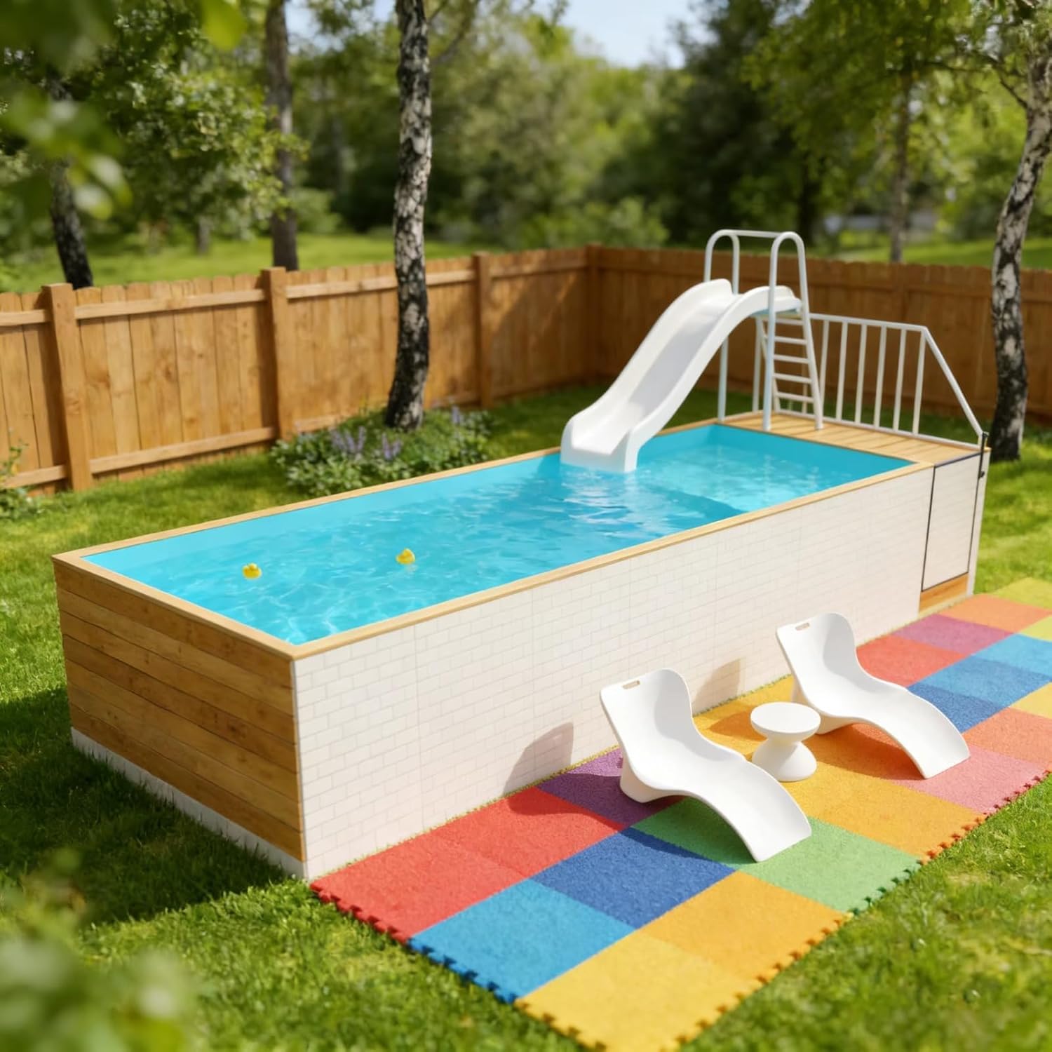 Family Outdoor Swimming Pool with Acrylic Window Customizable Color Above Ground for Family Gatherings, Swimming, Celebration Parties, Relaxation