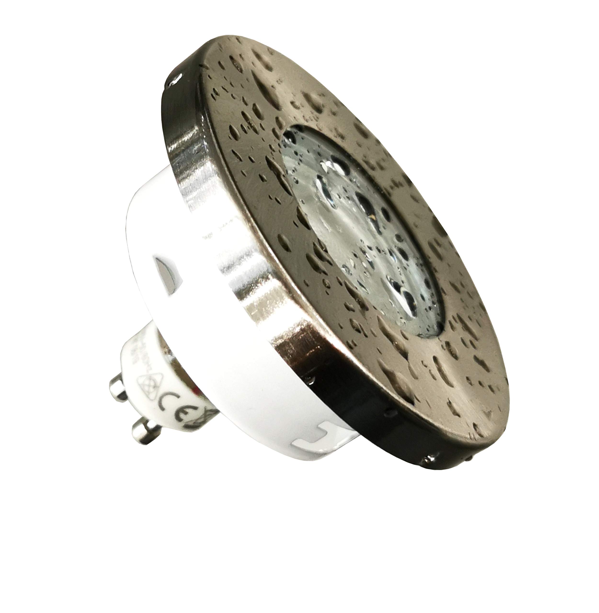 Trango 6er Set IP44 Bad Einbaustrahler aus Edelstahl gebürstet 6729IP-062GCOBSDAK inkl. 6x 3 Stufen dimmbar LED Leuchtmittel, Dusche Einbauleuchten, Außen I Feuchtraum Deckenstrahler, Deckenspots