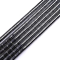 Vista 1 de HAAMIIQII 65 cuentas sueltas de hematita negra natural de 0.157 x 0.236 pulgadas, cuentas de piedra espaciadora cilíndrica para hacer joyas