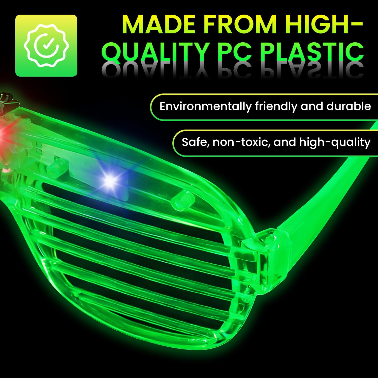 Lot de 30 lunettes lumineuses à LED, 6 couleurs lumineuses, fournitures de fête, lunettes de fête pour adultes, lunettes à obturation phosphorescente pour la Saint-Valentin, le Nouvel An