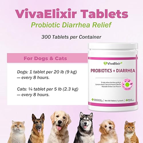 Miniatura 6 de Probióticos para perros - Alivio de la diarrea para perros y gatos - Apoya el alivio de la diarrea y las heces sueltas - Apoya el equilibrio