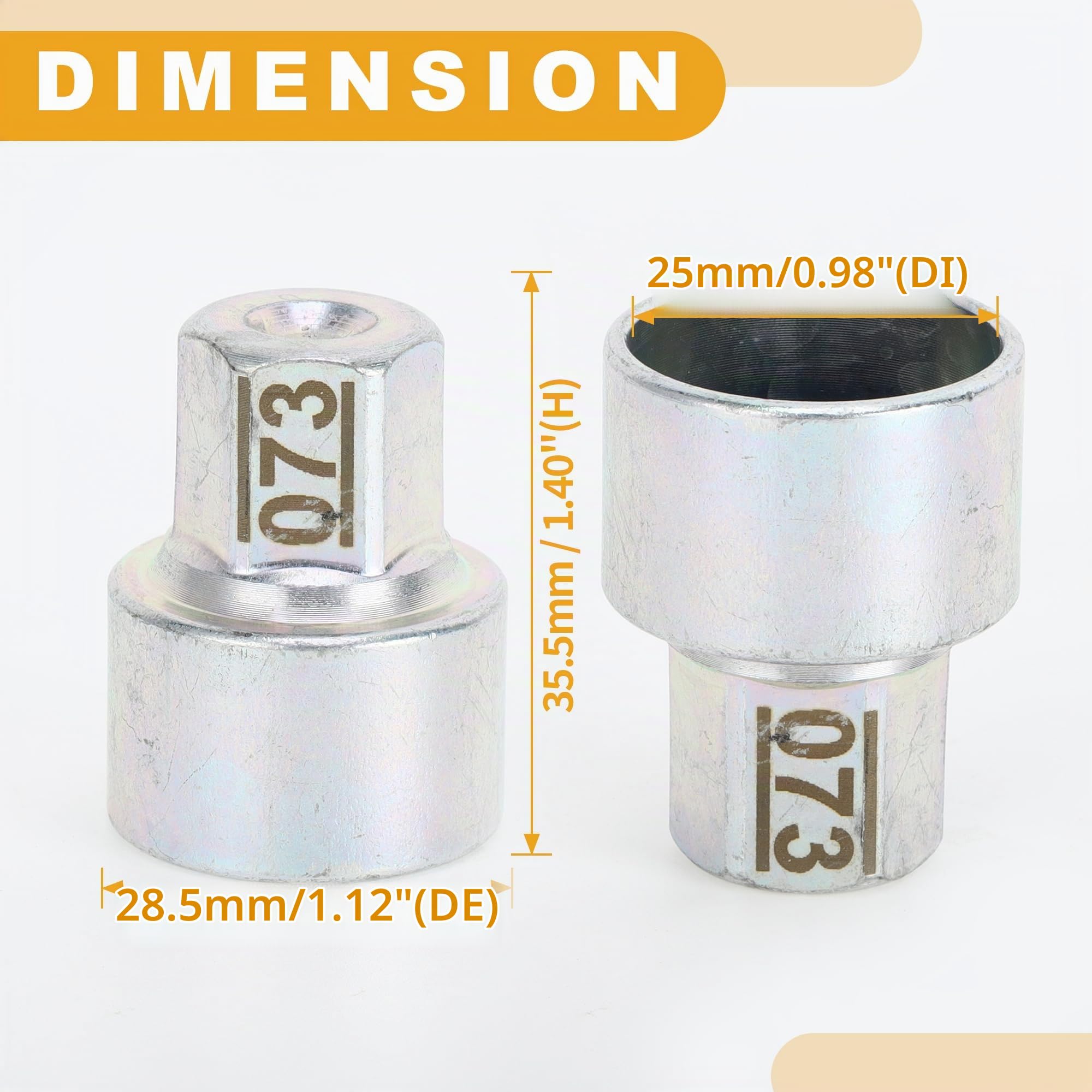 Clé Antivol De Roue Pour MINI COOPER 1 Pc | Pour BMW, Pour MINI 1, Acier Allié Plaqué Zinc, Ton Argenté, H35.5mm, OD28.5mm, ID25mm