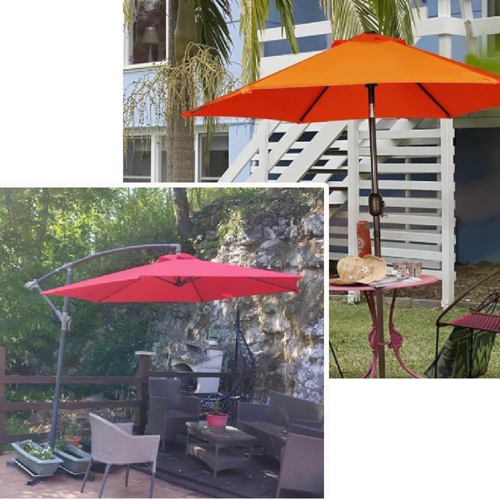 Patio Umbrella Parasol Canopy Replacement Top Cover Outdoor Umbrella Replacement Canopy Yard Deck Umbrella Canopy Cover Fit 6/8 Ribs Parasol 8ft 9ft 10ft 11ft