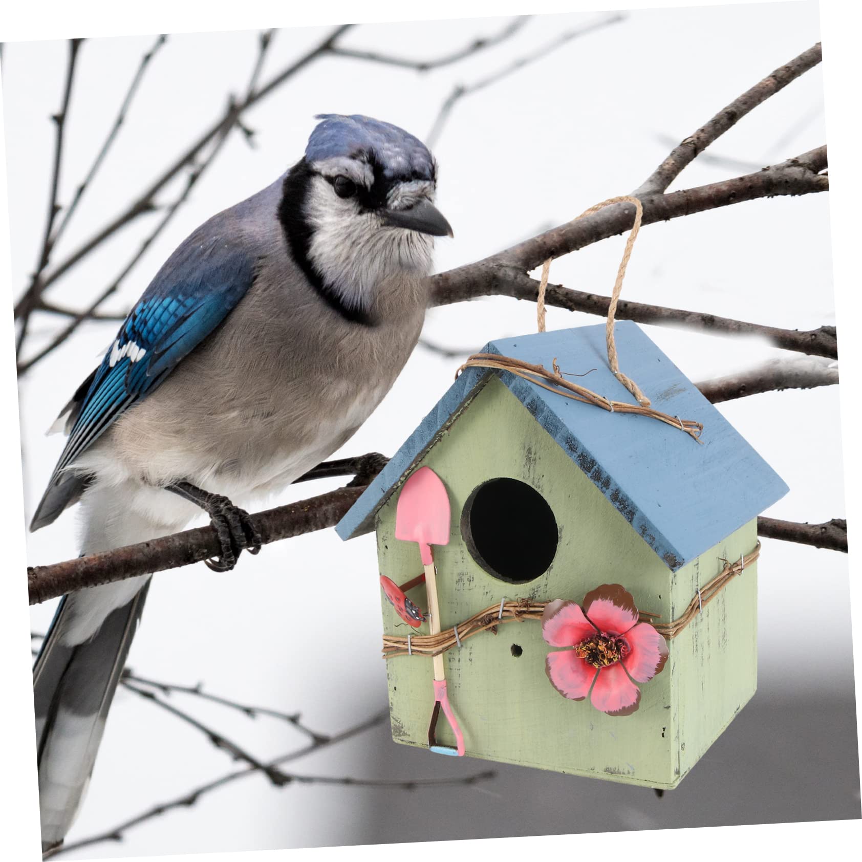 Nichoir Oiseaux Extérieur à Suspendre en Bois, Maison pour Oiseaux