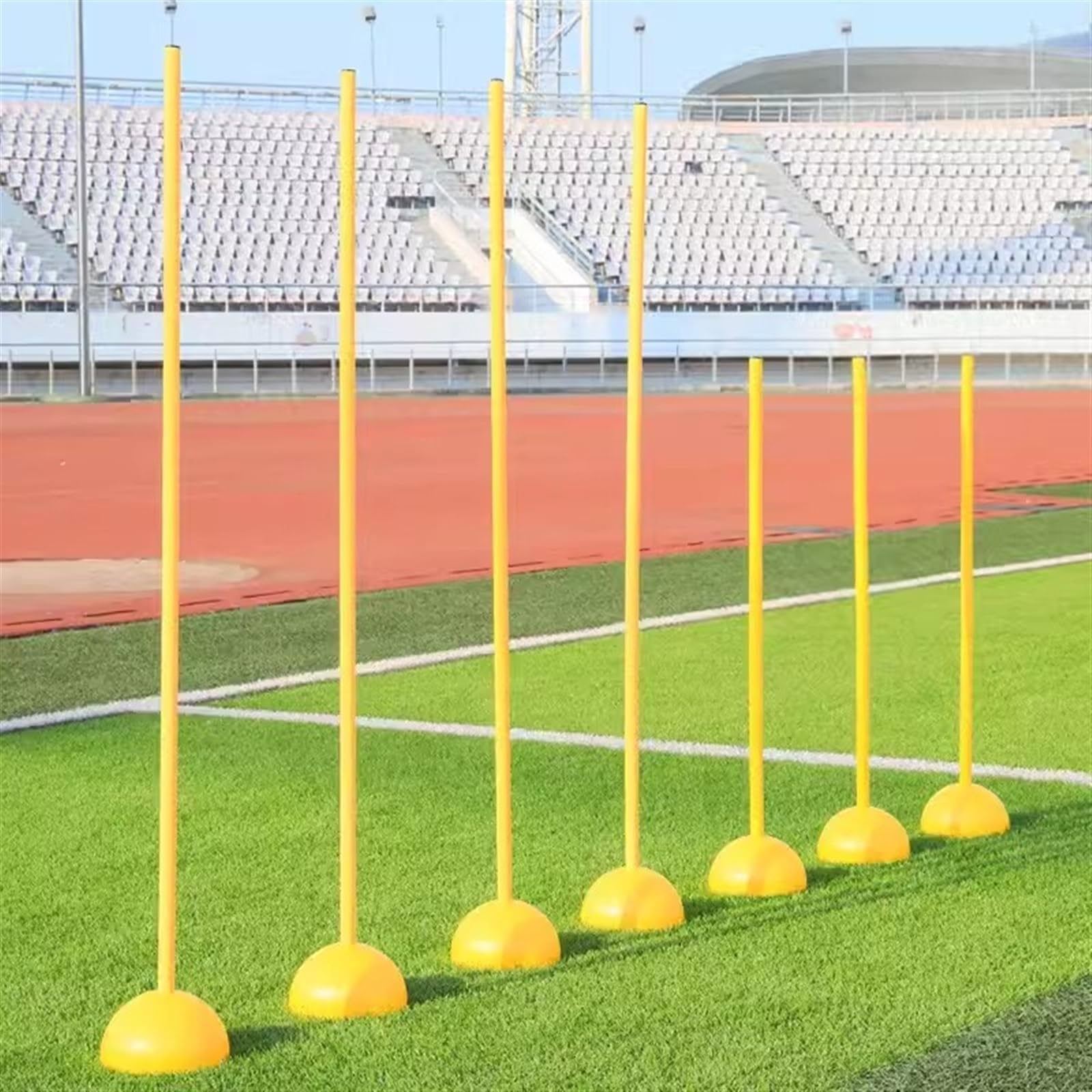 Bastones de entrenamiento de agilidad con base, kit profesional de bastones de entrenamiento de fútbol, para ejercicios de fútbol lacrosse, equipo de entrenamiento deportivo con bastones de slalom ( S