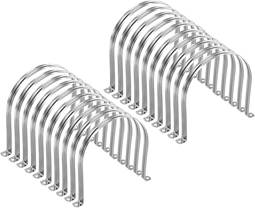 Miniatura 99 de HARFINGTON 10 abrazaderas de conducto de 3/16 pulgadas de 0.197 in, abrazadera de tubo M5 U, correa de tubo rígida de acero inoxidable, soporte