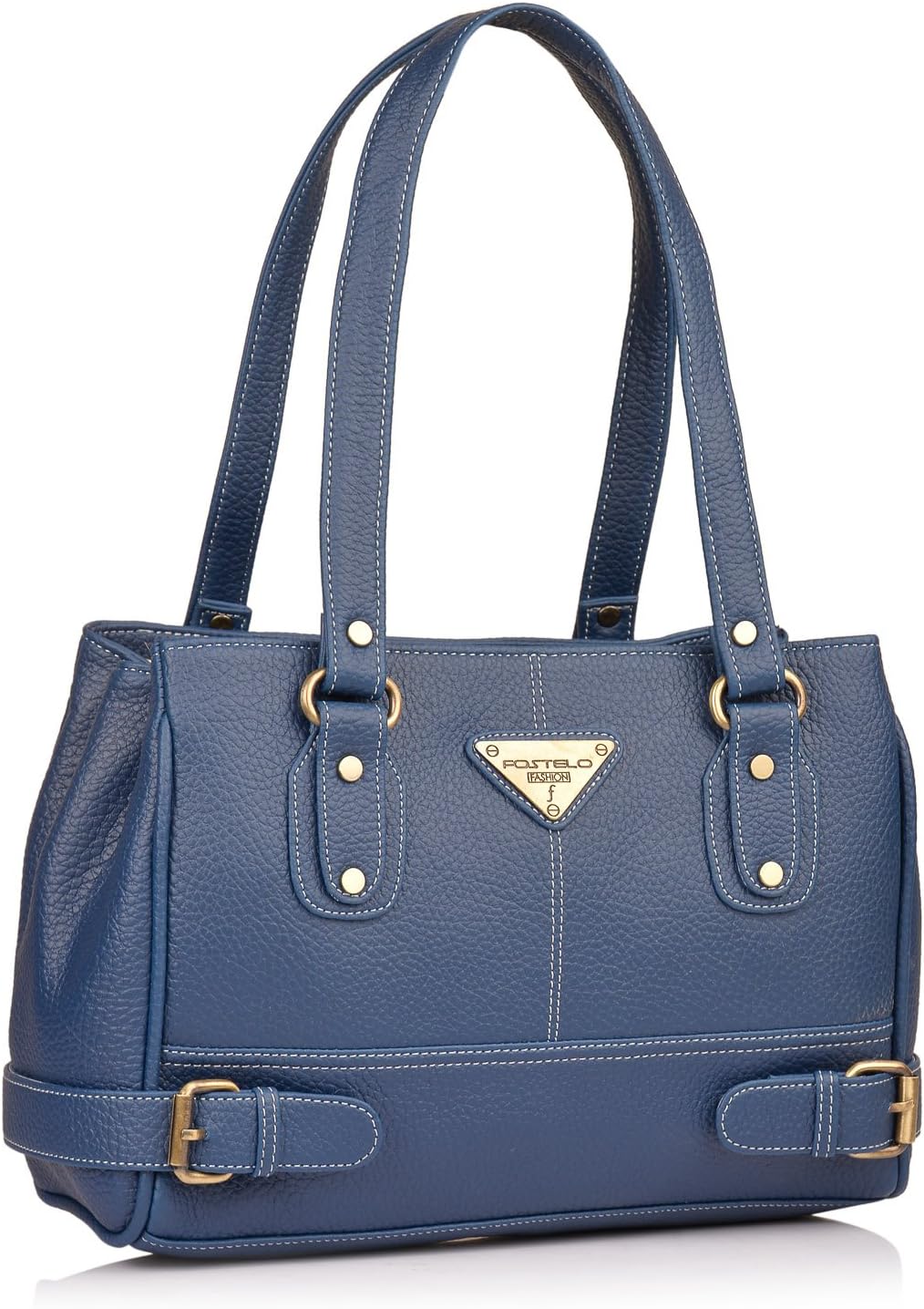 Fostelo Women's Vegan Leather Nightingale Handbag Shoulder Hobo Bag Ladies Purse (Large), Blue 1