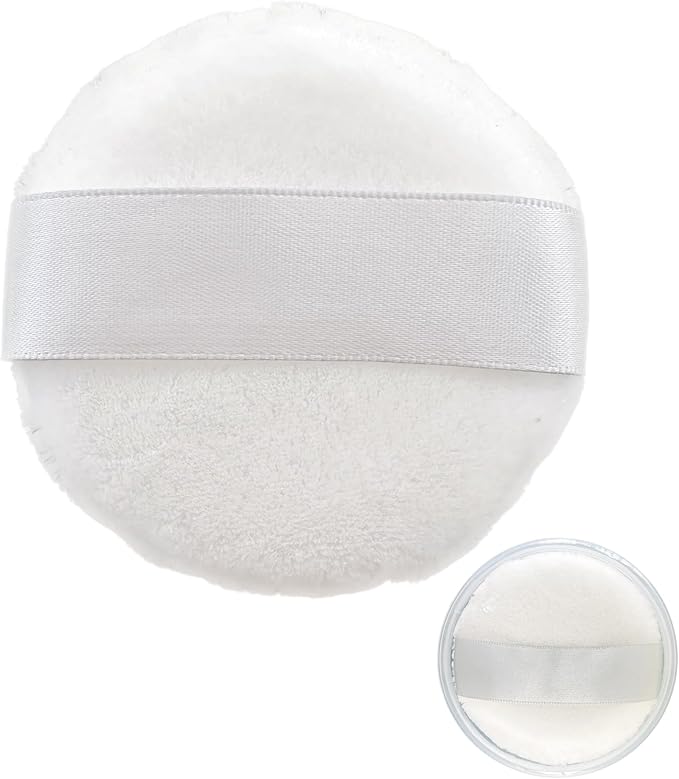 YOYOSOFT パウダーパフ 大きめ 直径7.5cm ケース付き