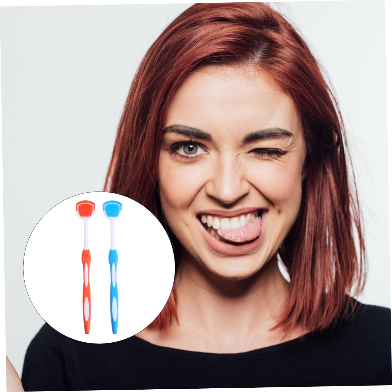 FRCOLOR 3 Set Raschietto Per Lingua Riusabile Con Micro Setole Per Orale Facile Usare E Antiscivolo Per Rimuovere Residui E Odori Dalla Lingua 2 Pezzi*3