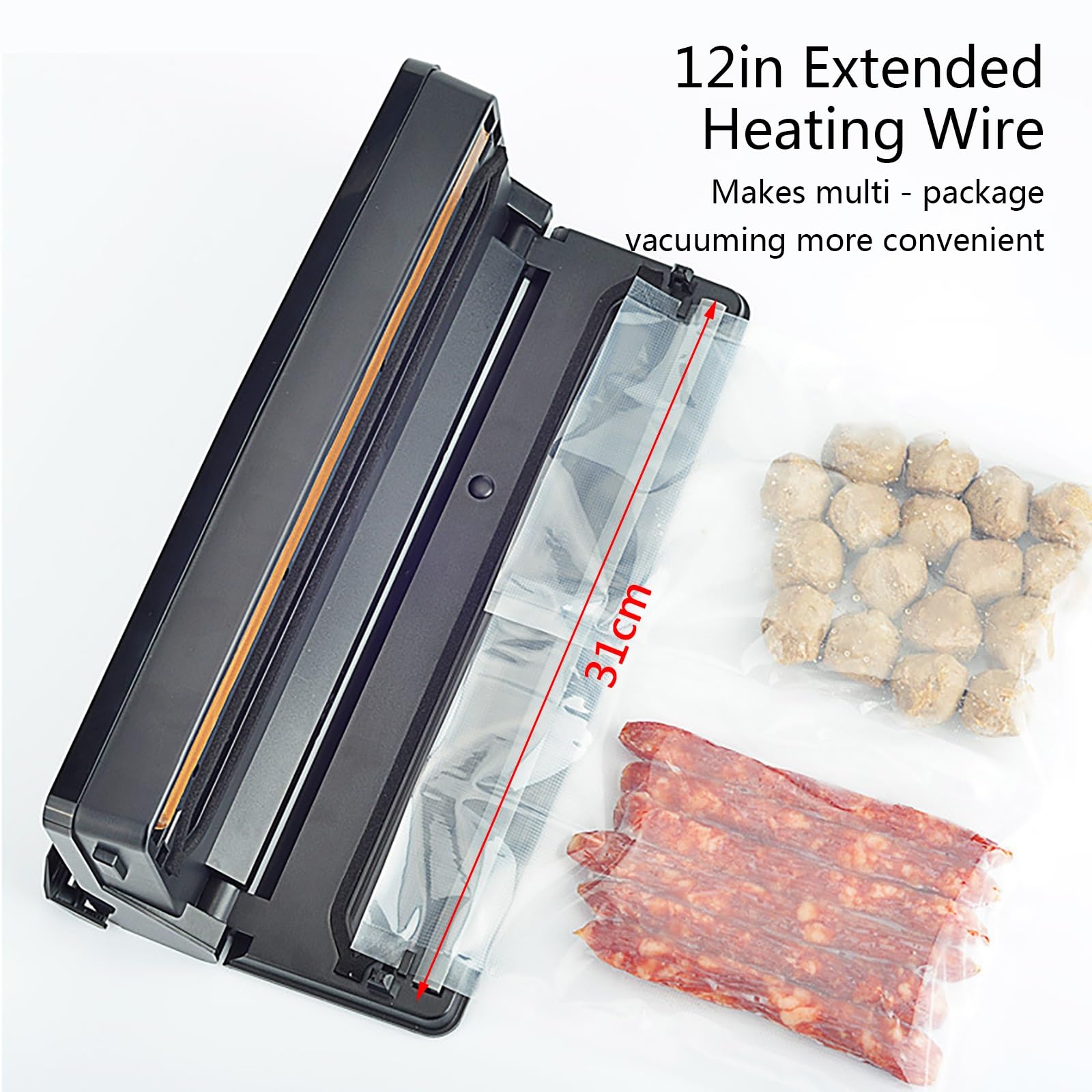 Scelleuse Sous Vide Compacte - Scelleuse Alimentaire Portable avec Cutter Intégré, Scellage à Un Seul Bouton, Scelleuse Sous Vide pour Ingrédients Secs/poudreux/mous/humides