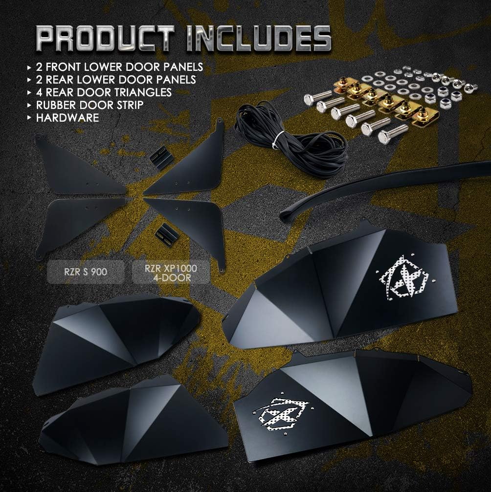 Xprite RZR XP 4 Aluminum Lower Door Panel Inserts Kit for 4 Doors 2014-2022 Polaris RZR S 900 XP 1000 Turbo