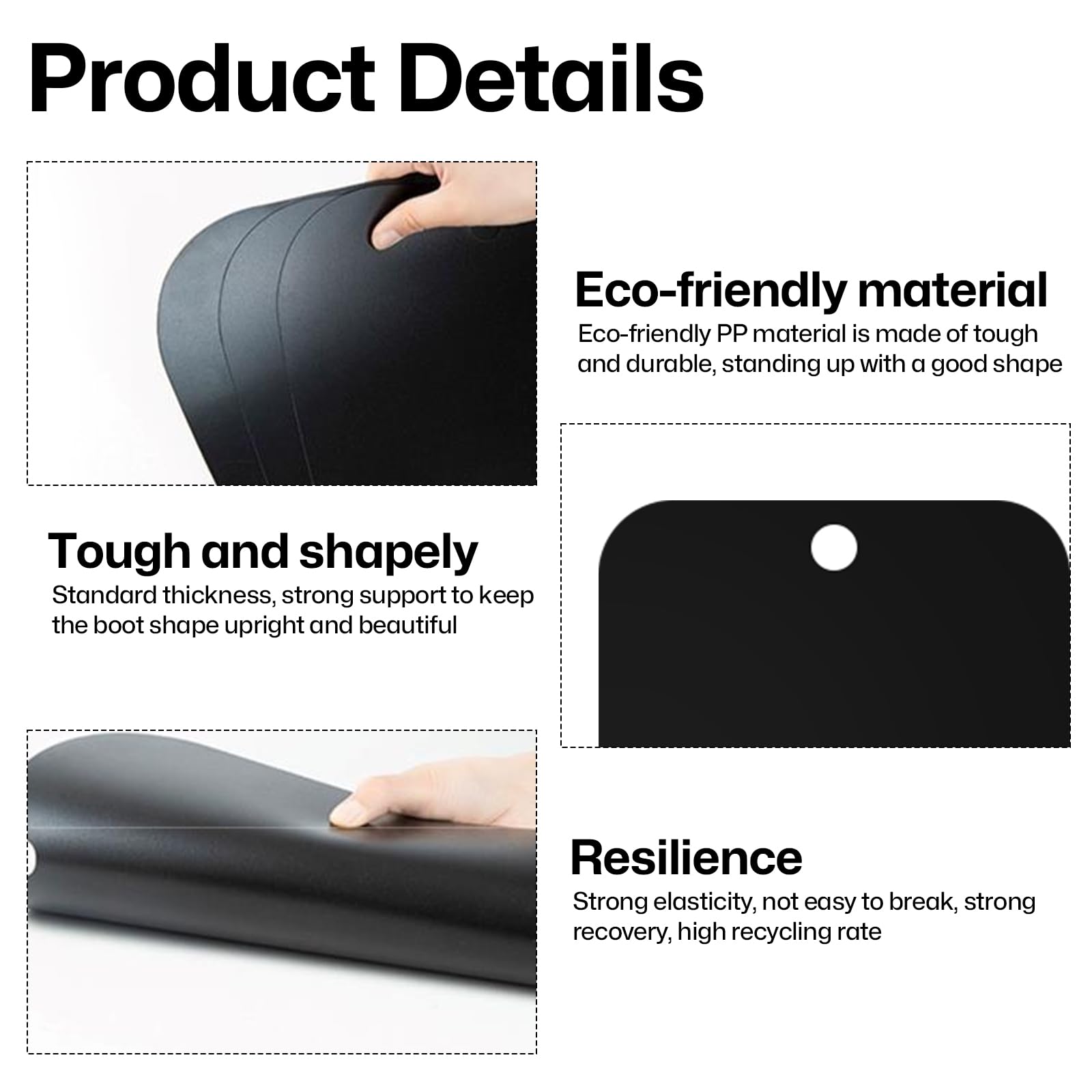 NEUSID 12 tensores de plástico para botas de 30 cm de largo para botas altas con forma de botas, insertos negros en forma de botas, soporte para botas de mujer y hombre