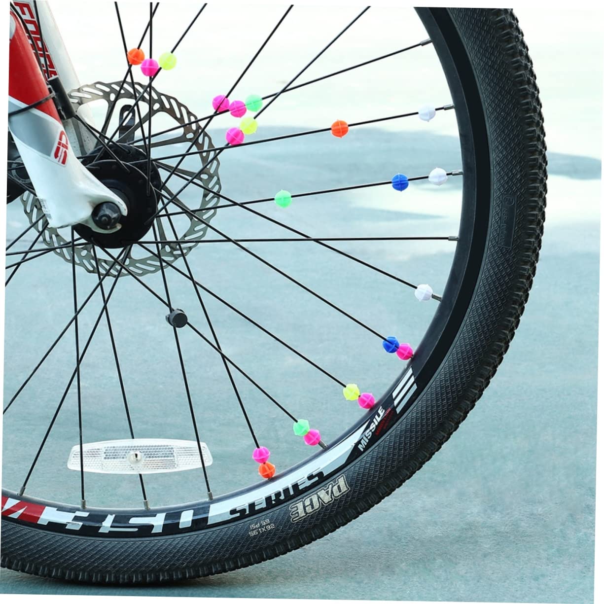 GAROZATION Bike Wheel Beads 108 Pcs Plastic Round Beads Bike Decoration for Boys and Girls Adults