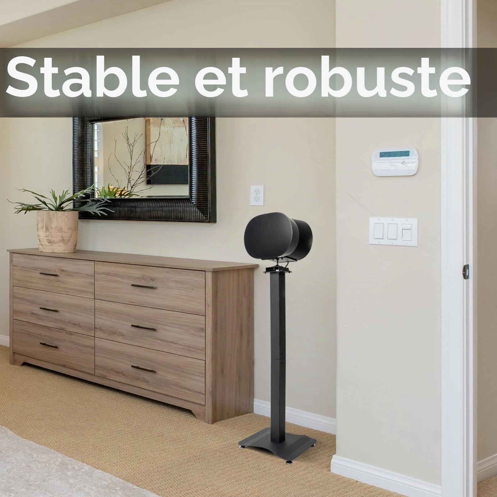 shinar Lot de 2 Support de Haut-Parleur Compatible avec SONOS Era 300 Noirs | avec rotations réglables jusqu'à 360°,inclinaisons -70°et+70°,en métal Support de Sol pour Sonos Era 300(Noirs)