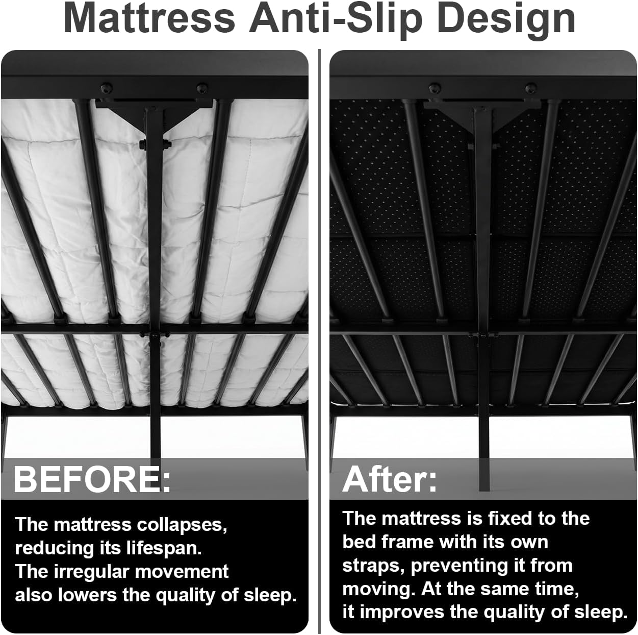 Queen Size Bunkie Board 10mm (60'' x 80''), Heavy Duty Under Mattress Support with Ties, Non-slip Silicone, Noise-Free, Ultra-Low Breathable Support Bunkie Board for Platform, Slatted Bed Frame