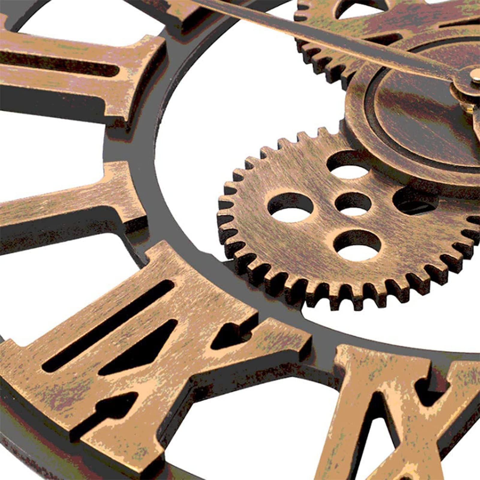 Reloj de pared, reloj al aire libre, reloj de jardín, reloj de pared de hierro forjado de estilo industrial europeo al aire libre, números romanos esqueleto, relojes silenciosos for cocina, sala de es