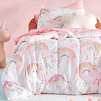 Vista 15 de SLEEP ZONE Juego de edredón de 5 piezas para niños, tamaño individual, súper lindo y suave, ropa de cama para niños en una bolsa, juego de 5 piezas