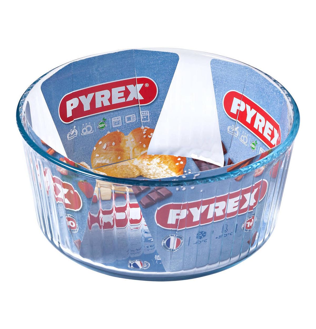 Pyrex Classic Bake and Enjoy Glass Souffle Dish 21cm 2.5 Litre Transparent (Pack of 2)