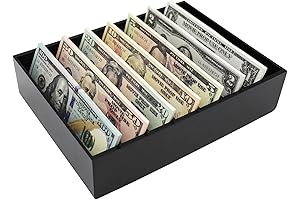 8 Compartment Acrylic Money Tray for Efficient Cash Organization