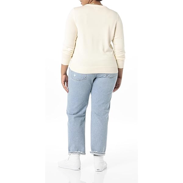 Amazon Essentials Women's Lightweight Crewneck Cardigan Sweater (Available in Plus Size), Black, Large