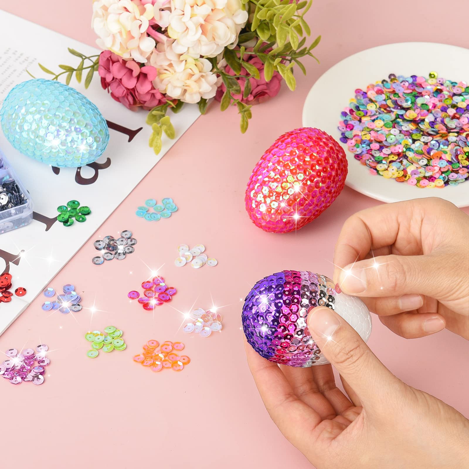 JIHUOO 520 Paillettes Fleurs - Sequins En Forme De Fleur 2cm, Multicolores Pour DIY Et Artisanat