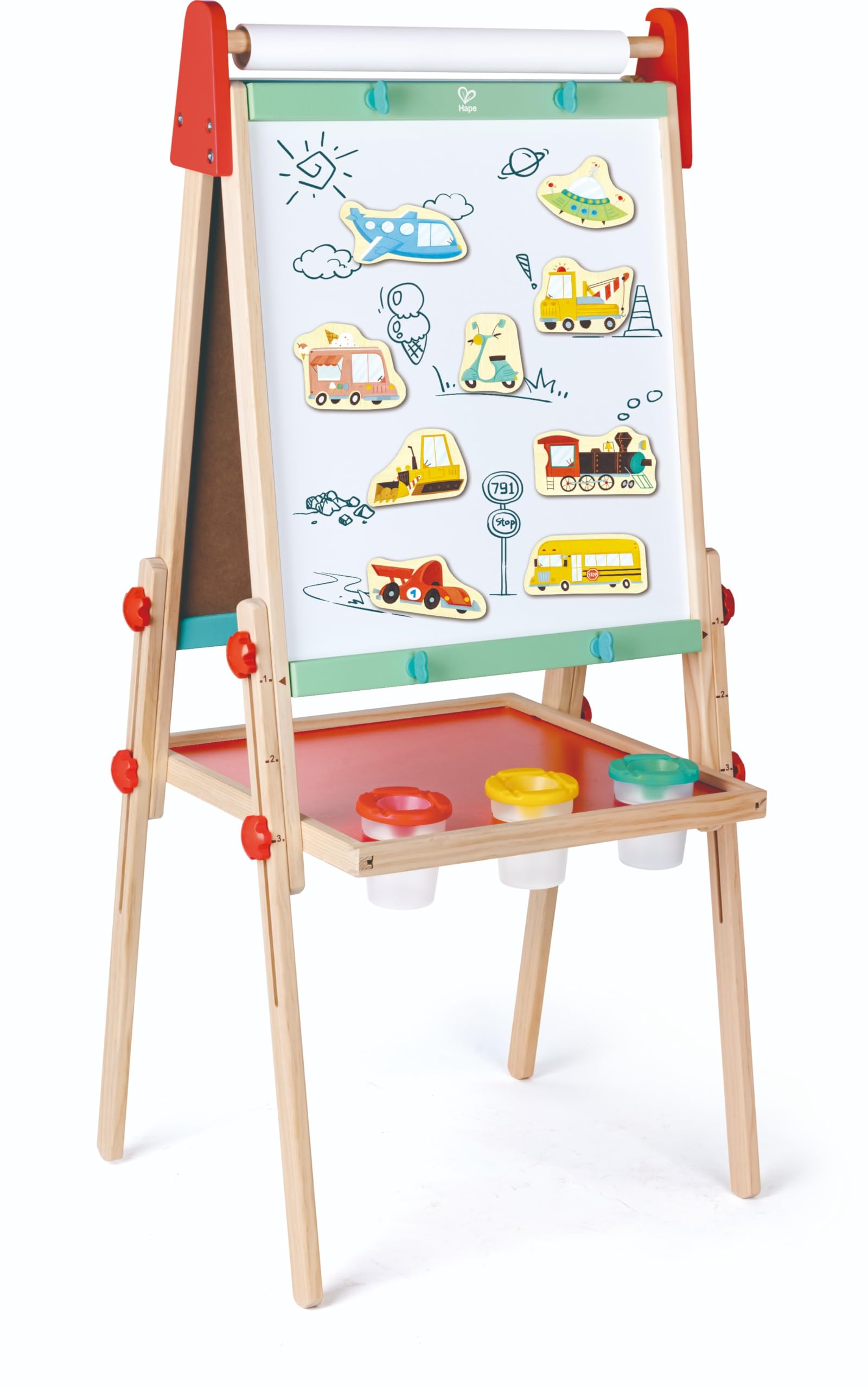 Hape Set di Veicoli magnetici, Veicoli in Legno con magneti per Bambini a Partire dai 18 Mesi di età