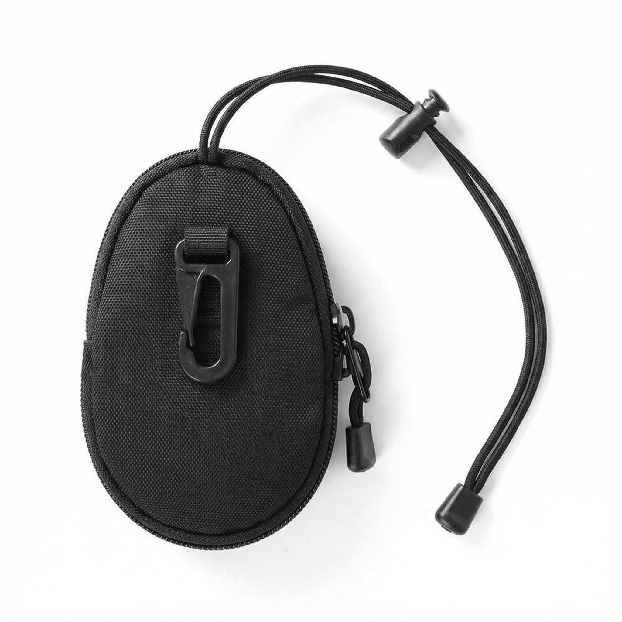 Mini Canvas Coin Purse Pouch 3.9 Inch Portable Organizer Bag with Zipper, Black, Fashion