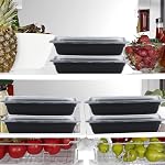 15 Pack 38 oz Plastic Meal Prep Containers with Lids, Leakproof Rectangular Food Storage Container Box for Restaurant, Kitchen, Takeout Food Service Disposables (Box - 38oz)