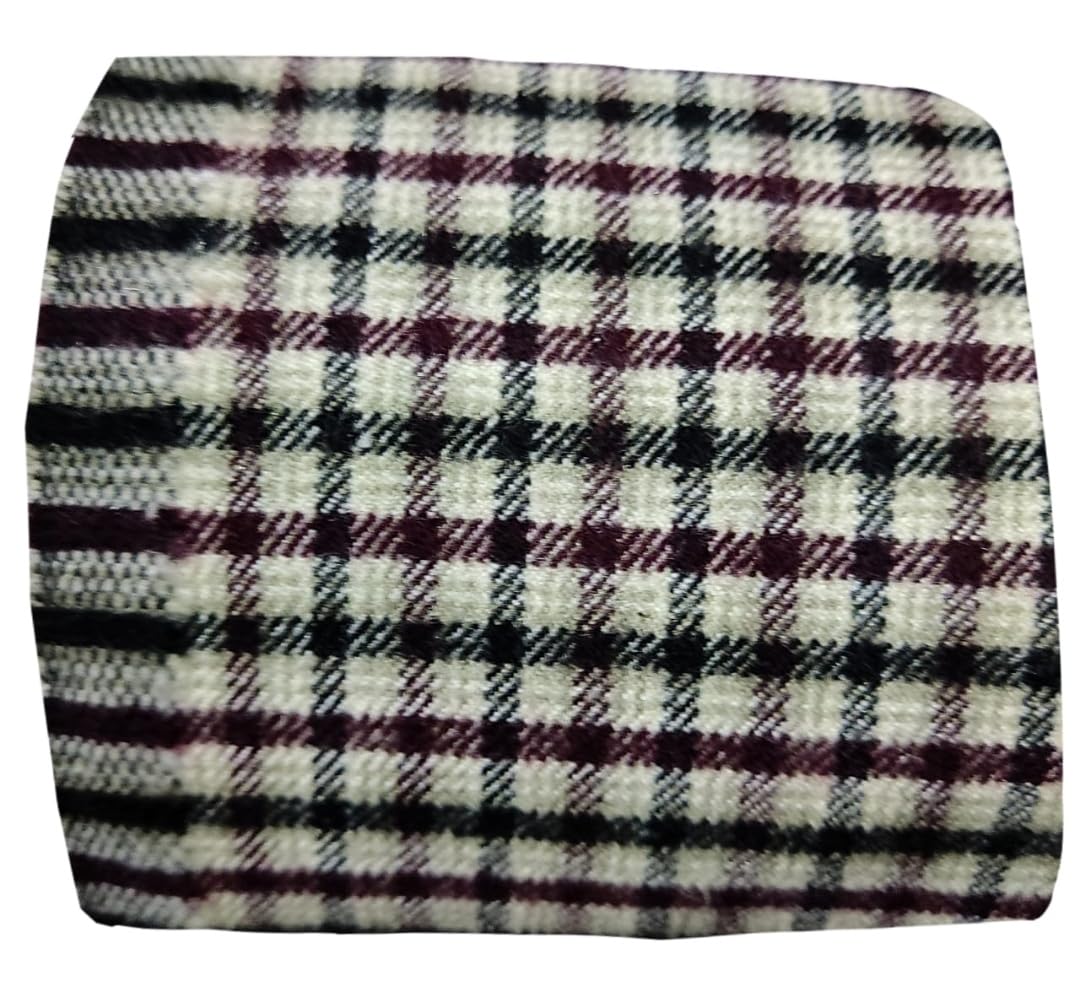 ga fashion WINTER COTSWOOL UNSTITCHED CHECK FABRIC Men Shirt,Long kurta.CASHMILON WOOLEN HEAVY RAZING Width-44 inch,Length-2.25meter,Cream multicolor-picture-43