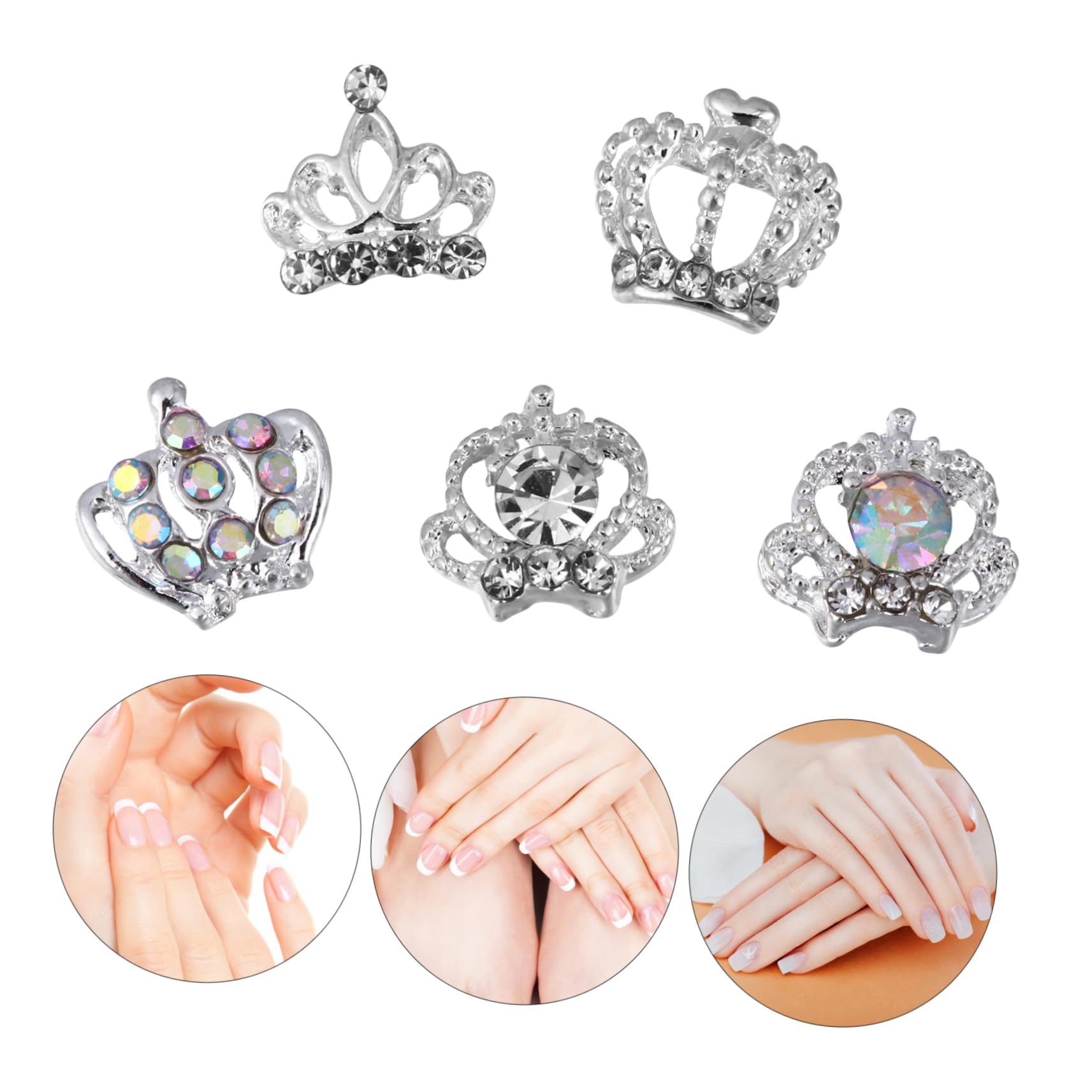 100pezzi Per Unghie Decorazioni Manicure Charms Abbellimenti Per Unghie Rhinestones Per Nail Art Per e Compleanni