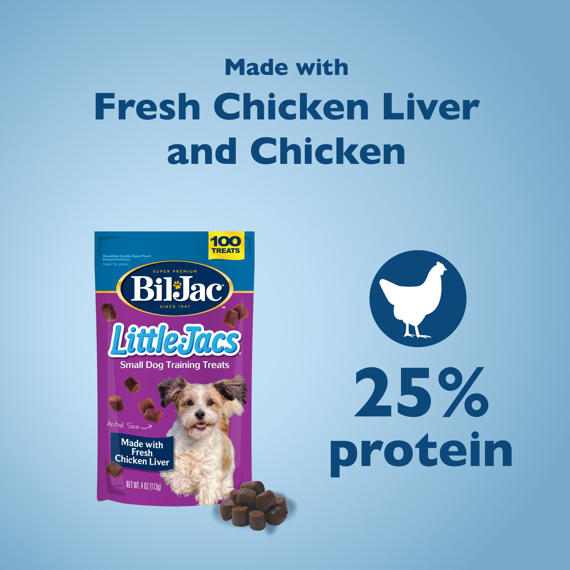 Bil-Jac Little Jacs Small Dog Training Treats, Chicken Flavor, Made with Chicken Liver, 4 oz (4-Pack) - image 3