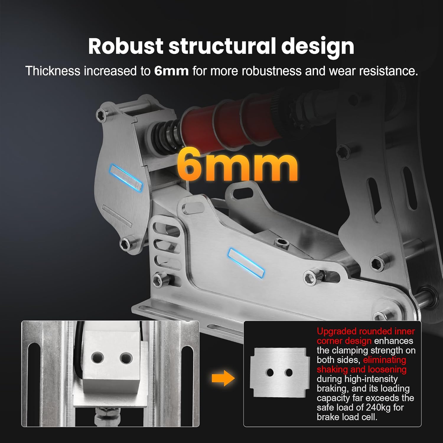 Robust 6mm structural design of SIMSONN pedals
