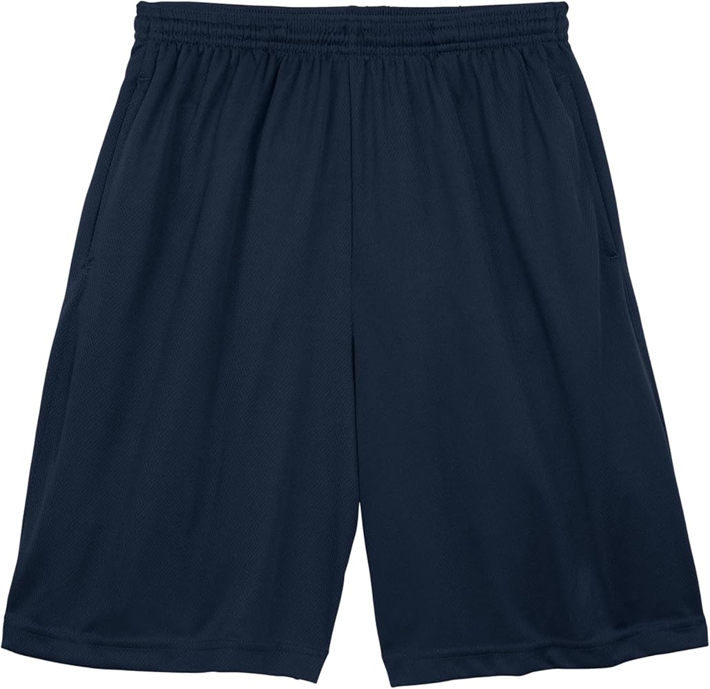 SPORT-TEK Unisex PosiCharge Tough Mesh Pocket Short True Navy at SPORT-TEK Unisex PosiCharge Tough Mesh Pocket Short True Navy at