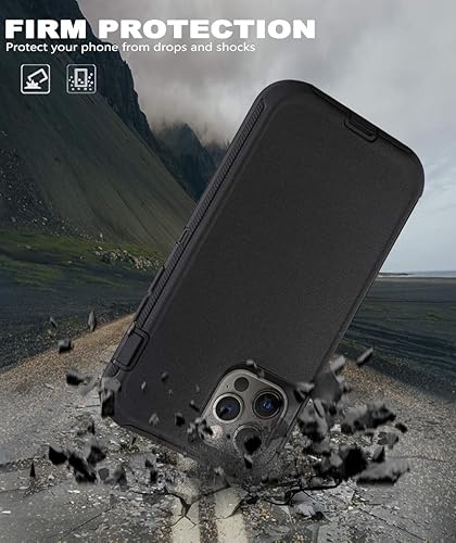 Miniatura 6 de Funda para iPhone 12 Pro Max de 6.7 pulgadas, funda con clip para cinturón con 2 protectores de pantalla, cuerpo completo, resistente, grado
