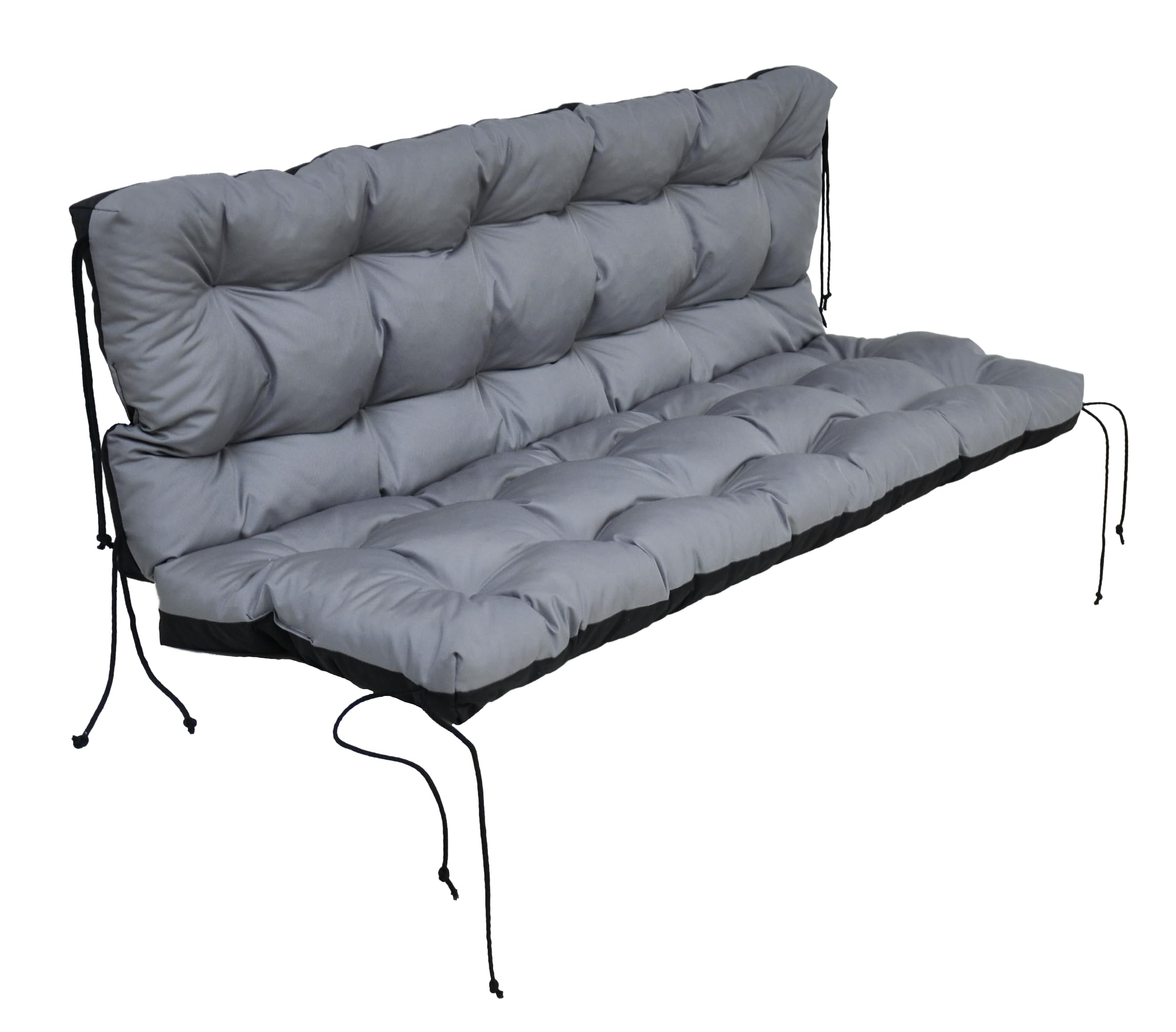 Coussin pour balancelle de Jardin, Coussin de Banc 150 cm, Coussin de Palette imperméable (Gris)