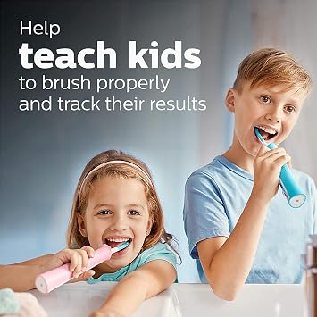 Philips Sonicare for Kids 3+ Bluetooth Connected Rechargeable Electric Power Toothbrush, Interactive for Better Brushing, Pink, HX6351/41