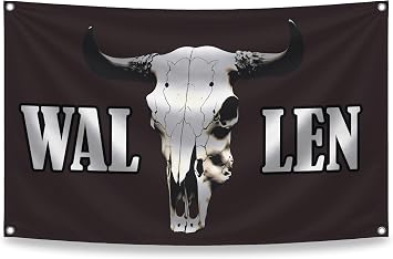 3x5 Ft American Singer Polyester Flag with Four Brass Grommets - Aesthetic Album Covers Wall Music Posters for Bedroom - Bull Skull Tapestry Funny Meme Garage for Men - Western Banner for Yard Party